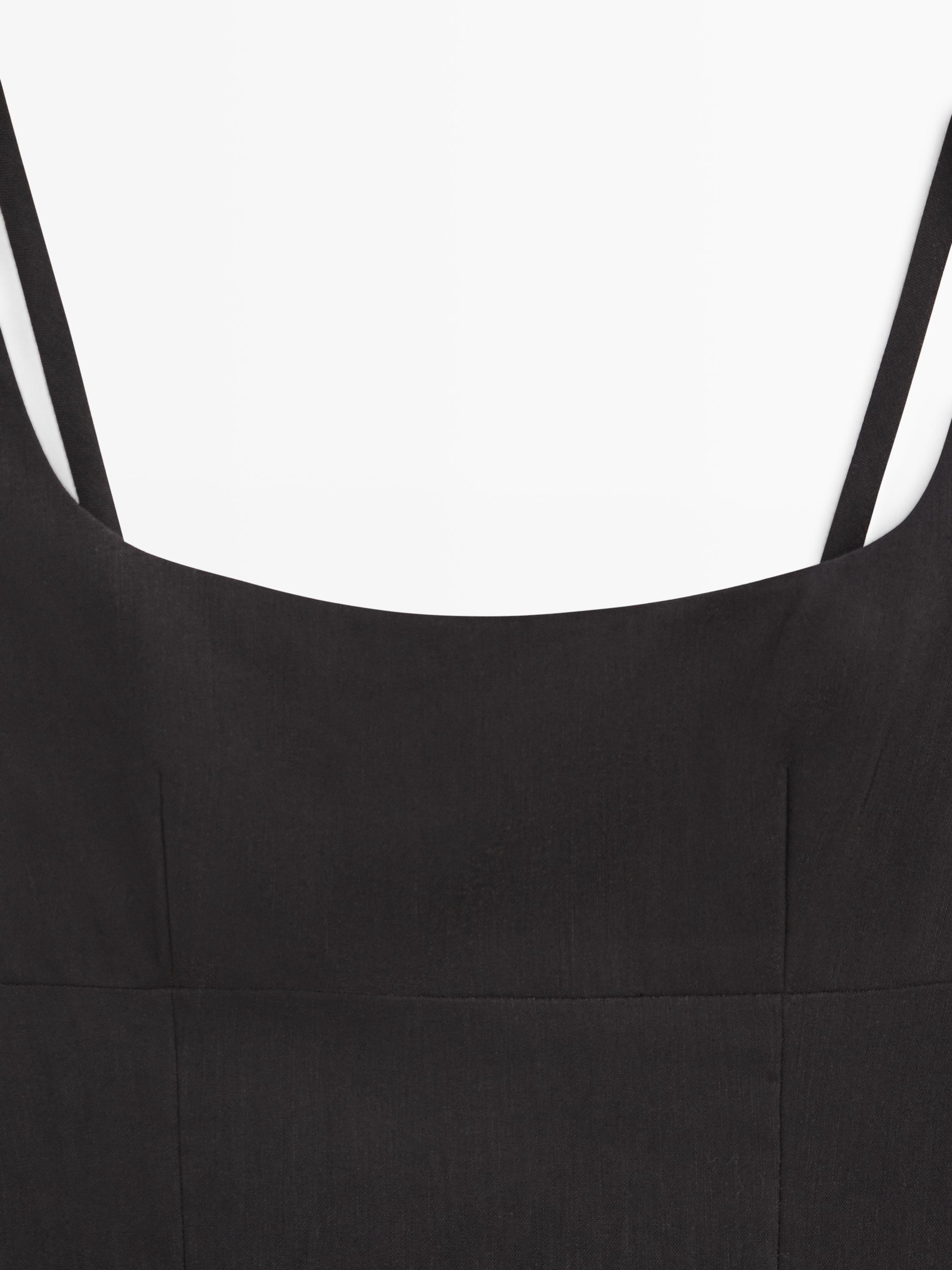 Strappy linen midi dress